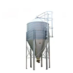 Silo de ração para fazenda de 3-30 toneladas, sistema de alimentação automática para casa de porcos, placa galvanizada por imersão a quente, silo de ração para criação