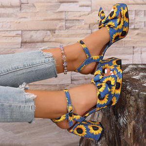 Sandalias de tacón alto con correa, estilo versátil, punta abierta y tacón delgado para mujer - Product Image 5