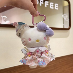 Llavero de peluche de Hello Kitty de 13 cm, juguete coleccionable con cierre de corazón para parejas - Product Image 3
