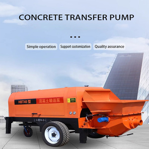 Pompe de transport de béton de pompage de mortier de pierre fine de structure secondaire de remorque de pompe concrète couchée latérale de puissance élevée - Product Image 4