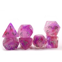Jeu de 7 dés en résine pour dés vapeur rose polyédrique Dnd RPG