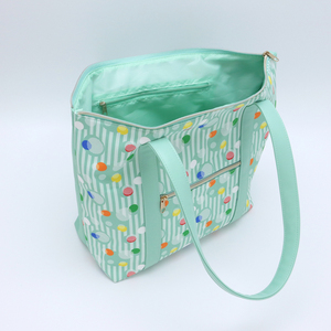 Bolso de Mano para el Verano, con Cierre, de Poliéster, con Diseño de Lunares Verdes, para Viajes, Fin de Semana, Primavera - Product Image 2
