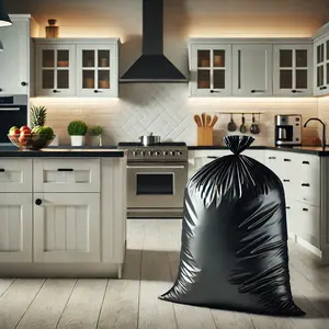 Industrial-Grade <b>Black</b> Side Gusset Trash <b>Bags</b> <b>Heavy</b>-<b>Duty</b> Tear-Resistant for Commercial & Household Use Security Feature - Product Image 6
