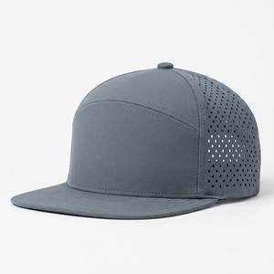 Casquette de baseball en polyester imperméable à perforations découpées au laser, personnalisable avec logo sur mesure, vente en gros - Product Image 2