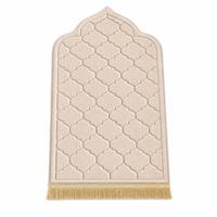 Tapis de prière musulman moderne en flanelle épaisse et rembourrée, tissé, antidérapant, avec pompons, portable pour la maison, la mosquée et les voyages