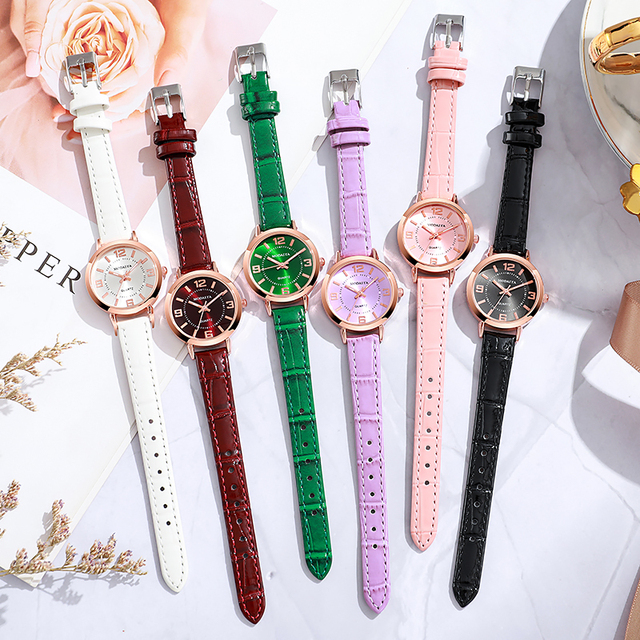 High Quality Luxury Quartz Leather Strap 32mm Dial Glass Women's Business Fashion Watch Latest