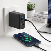 Chargeur mural rapide 120W à 3 ports (2 Type-C, 1 USB) pour téléphone, prise UE/US, logo personnalisé, boîte neutre, vente en gros directe usine