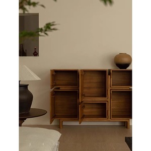 Wabi Sabi Style Solid Wood <b>Sideboard</b> 110x38x91 Cm Storage Living Room Cabinet Japanese Retro Design Tea Cabinet - Product Image 3