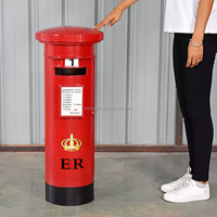 Boîte aux lettres murale NINI de style britannique rétro, extra-large, écologique, en métal, pour mariages, fêtes, bars et cafés