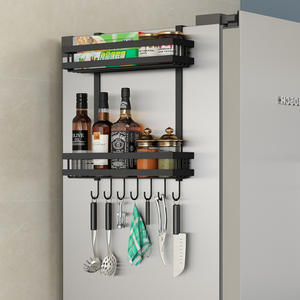 Estante colgante para refrigerador, organizador de almacenamiento de múltiples capas montado en la pared para condimentos de cocina y toallas de papel - Product Image 2