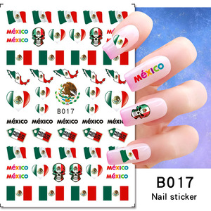 Adesivi per Unghie con Design della Bandiera del Messico, Decalcomanie per Calcio 2026, Tatuaggi Impermeabili per Nail Art, per Donne e Ragazze, Manicure Fai-da-Te - Product Image 2