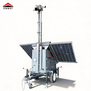 Remorque <span class=keywords><strong>solaire</strong></span> mobile hors réseau avec mât télescopique manuel pour chantier de construction avec caméra PTZ - Product Image 6