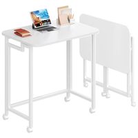 Bureau d'ordinateur mobile pliable de 23,6 pouces avec roulettes, table pour ordinateur portable, bureau portable pour petit espace, canapé, lit