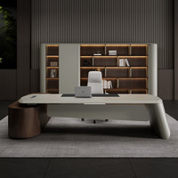 Bureau de direction luxueux haut de gamme moderne modulaire 2026 Nouveau grand bureau de travail individuel pour président