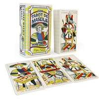 Vente en gros de cartes à jouer de tarot rétro de Marseille personnalisées de haute qualité avec boîte à couvercle et base
