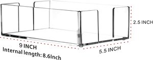 9 Inc Guest Towel Basket Clear Acrylic <strong>PaperTowel</strong> Dispenser Cocktail Napkin Holders for kitchen Table - Product Image 3