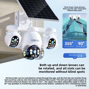 V380 độ nét cao 360 độ toàn cảnh năng lượng mặt trời <span class=keywords><strong>Camera</strong></span> giám sát ngoài trời 4G không dây ba màn hình Tích hợp mic CMOS - Product Image 4