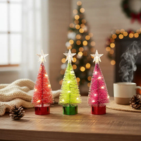 SANWEI Mini Kleiner Moderner Weihnachts-LED-Lichter Künstlicher Baum Indoor Desktop Heim-Dekorativer Weihnachtsbaum