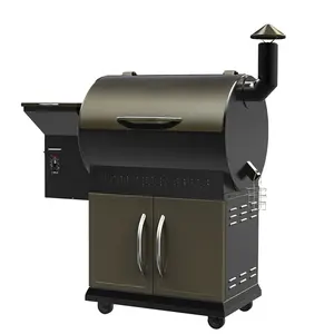 Legno Pellet Grill Fumatore Barbecue con Patio Copertura Regolatore Elettrico Barbecue Macchina Commerciale Ristorante Heavy Duty