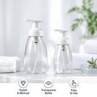 Bouteille Distributrice de Savon Liquide en PET Transparent de 250 ml et 300 ml, Forme Ovale, avec Pompe Moussante, pour Salle de Bain et Hôtel – Approvisionnement Direct Usine