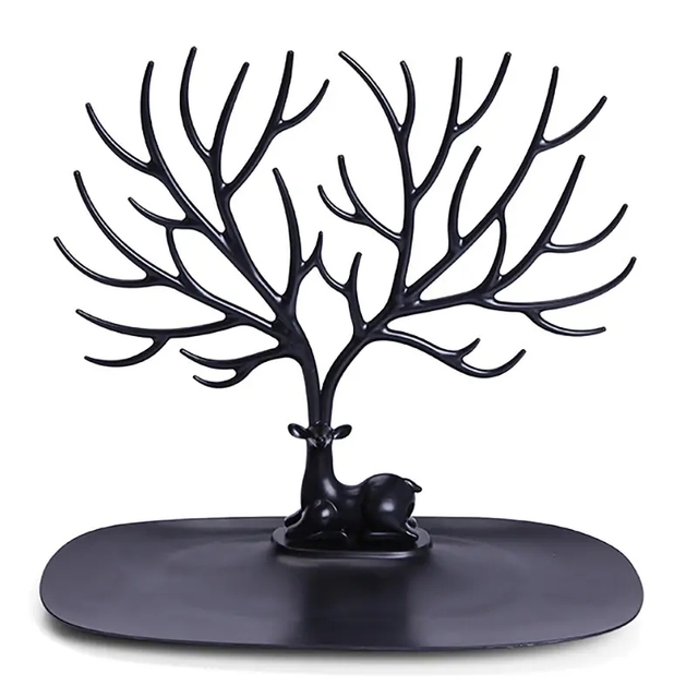 R.Gem Deer Tray Tree Storage Antler Jewelry Display Organizer Holder Earrings Stand Elegant and Stylish Jewelry Container