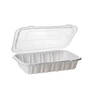 Boîte à lunch jetable à compartiments, boîte à emporter, récipient alimentaire, blanc, noir, plastique, contenants de préparation des repas avec couvercles - Product Image 5