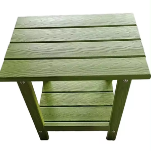 Table d'angle moderne en HDPE, petite table d'appoint en plastique imitation bois pour salle de bain - Product Image 3