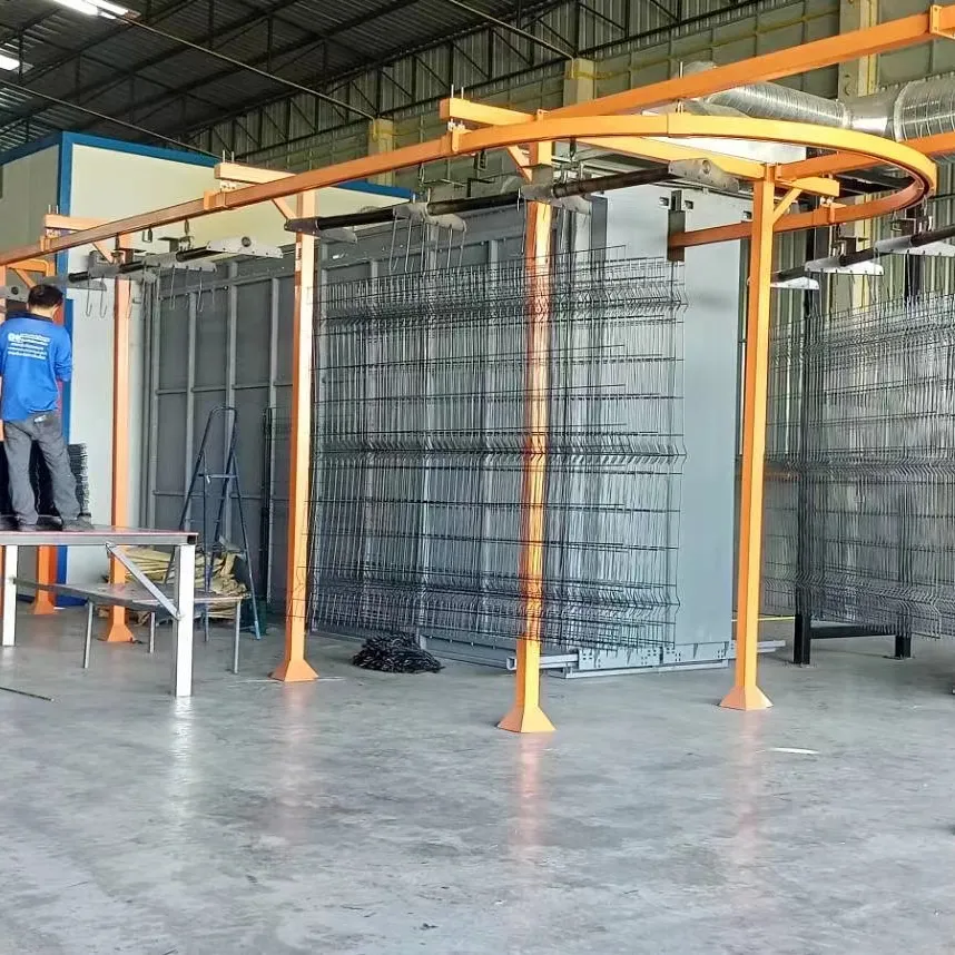 3D wire welded Fence Panel Shelves Automatic Fluidized Bed PE PVC PVD Powder Dip Coating Line Dip Coating Machine system