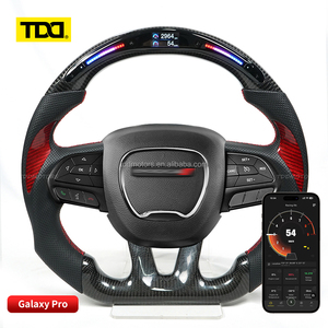 Volant en carbone TDD LED pour Dodge Challenger Charger SRT 2015 2016 2017, volant personnalisé en fibre de carbone véritable - Product Image 2