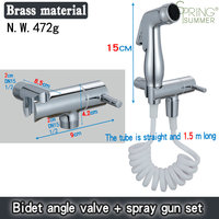 Ensemble de robinets de douche Shattaf Bidet en laiton poli A019 finition chromée robinet de salle de bain Jet souple pour ablution de toilette