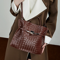 Echt lederen tas fabrikant Womans custom handtas retro geweven tas voor vrouwen hoge kwaliteit schoudertas grote capaciteit tassen