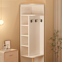 Étagère d'angle en bois sur pied, design simple pour la maison, chambre à coucher, porte-manteau, bibliothèque, compatible avec les armoires