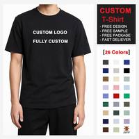 Camisetas Personalizadas de Algodón Preencogido de 230 g/m², Cuello Redondo, Manga Corta, para Hombre, con Impresión de Logotipo, Estilo Urbano