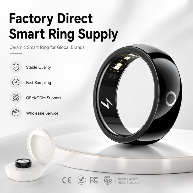 OEM ODM Custom Logo Ceramic Smart Ring 3ATM Waterproof Health Fitness Sleep Tracker for Brand Buyers Wholesale