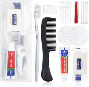 Portable Eco-Friendly Disposable 3-5 Stars Blue Hotel Toiletries Amenities <b>Kit</b> with Toothbrush and Toothpaste - Product Image 4