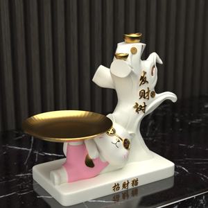 Chat chanceux résine artisanat clé stockage ornement Sculpture pour la maison salon décor parfait pendaison de crémaillère nouveaux cadeaux pour la maison - Product Image 4