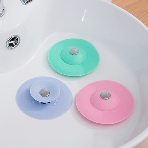 Silicone Floor Drain Cover Push Button Seal Kitchen Bathroom Sink Anti <b>Clog</b> Filter Matte Surface Drop In Installation - Product Image 3
