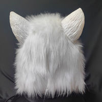 Nouveau Masque de Loup Blanc Effrayant HLC en Latex, Masque Animalier Fourrure Réaliste, Coiffe de Loup-garou pour Halloween, Accessoire de Fête Cosplay