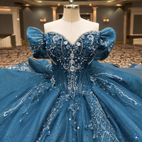 Brésil vert émeraude Quinceanera robe de bal étincelle paillettes épaule dentelle perlée brodé cristal robe de soirée robe élégante