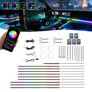 Kit d'éclairage ambiant pour voiture, résistance intégrée pour éviter la surchauffe des <span class=keywords><strong>LED</strong></span>, sortie de courant stable, sans scintillement, éclairage intérieur de voiture - Product Image 1