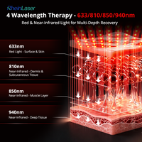 Lit de thérapie PBM à 4 longueurs d'onde pour tout le corps, 42 240 LED avec personnalisation ODM/OEM, lit de thérapie par lumière rouge