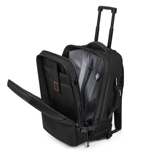 Trolley Bag With Roller Large Capacity Travel Duffel Bag Duffel Bag, Multifunctional <strong>Rolling</strong> <strong>Backpack</strong> Portable Business <strong>Backpack</strong> - Product Image 1