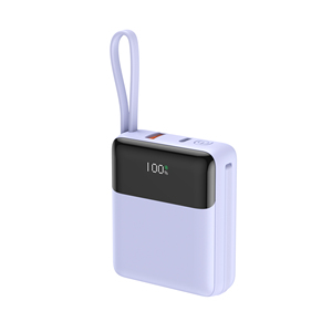 Chargeur portable, batterie externe à charge rapide 22,5 W, 10000 mAh, compatible avion pour les voyages, câble USB-C intégré, affichage LED - Product Image 1