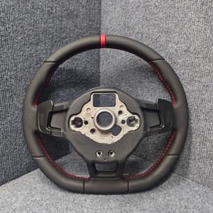 Volant 12 heures en cuir <span class=keywords><strong>rouge</strong></span> pour Volkswagen CC VW <span class=keywords><strong>Golf</strong></span> <span class=keywords><strong>6</strong></span> <span class=keywords><strong>Golf</strong></span> 7 R MK6 MK7 MK7.5 Tiguan Passat GTl Volant de voiture - Product Image 4