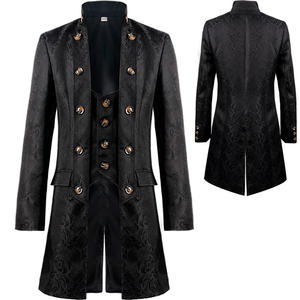 Abrigo de Estilo Vintage Steampunk para hombre, abrigo masculino de estilo europeo y americano, de Color sólido, con cuello levantado, para Navidad y comercio exterior, <span class=keywords><strong>2022</strong></span> - Product Image 1