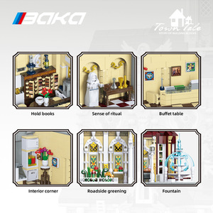 Baka 33203 Rose Red Monastery <b>Building</b> <b>Blocks</b> Educational Toy Model For Girls And Teens Architecture DIY Assembly - Product Image 5