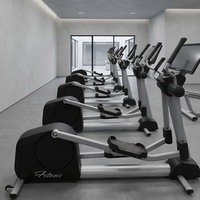 Elliptique commercial avec écran tactile 21,5 pouces, EMS auto-alimenté, 10 langues, pour usage domestique, charge maximale 160 kg