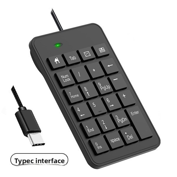 New Factory Stock USB-C Mechanical Anti-Ghosting Numeric Keypad 23 Keys Office Finance Accounting Wired Keyboard