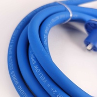 Cable de Alimentación Profesional Azul para Altavoz, 4 Conductores, con Conector SpeakON Hembra, Revestimiento de PVC, Blindaje Trenzado, 12 Pies, para Cine en Casa y HDTV