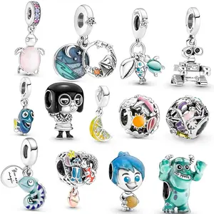 2022 nova Série 925 Sterling Silver Dolly Charme Parede Pixar-E Beads Fit Pandoraer Bangle & Bracelet Mulheres Jóias Fazendo Presente DIY